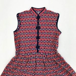 Vintage Handmade Mandarin Collar Dress